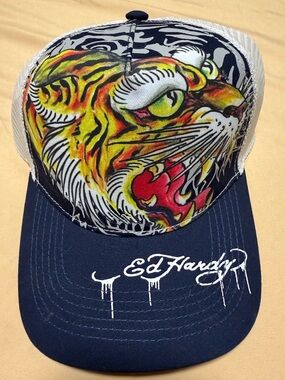 Ed Hardy Tiger / Navy Blue Baseball Hat